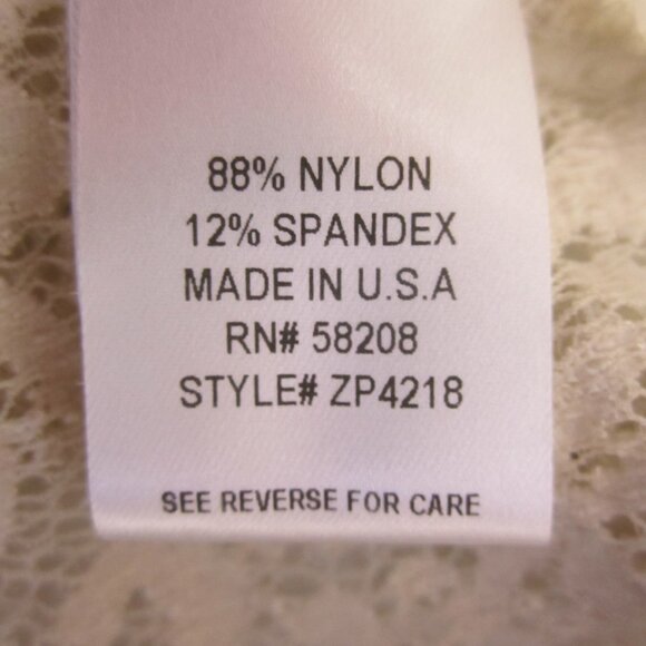 Suki Women M Taupe Ivory Floral Lace Long Sleeve Cardigan Front Ties Made in USA - Picture 9 of 12